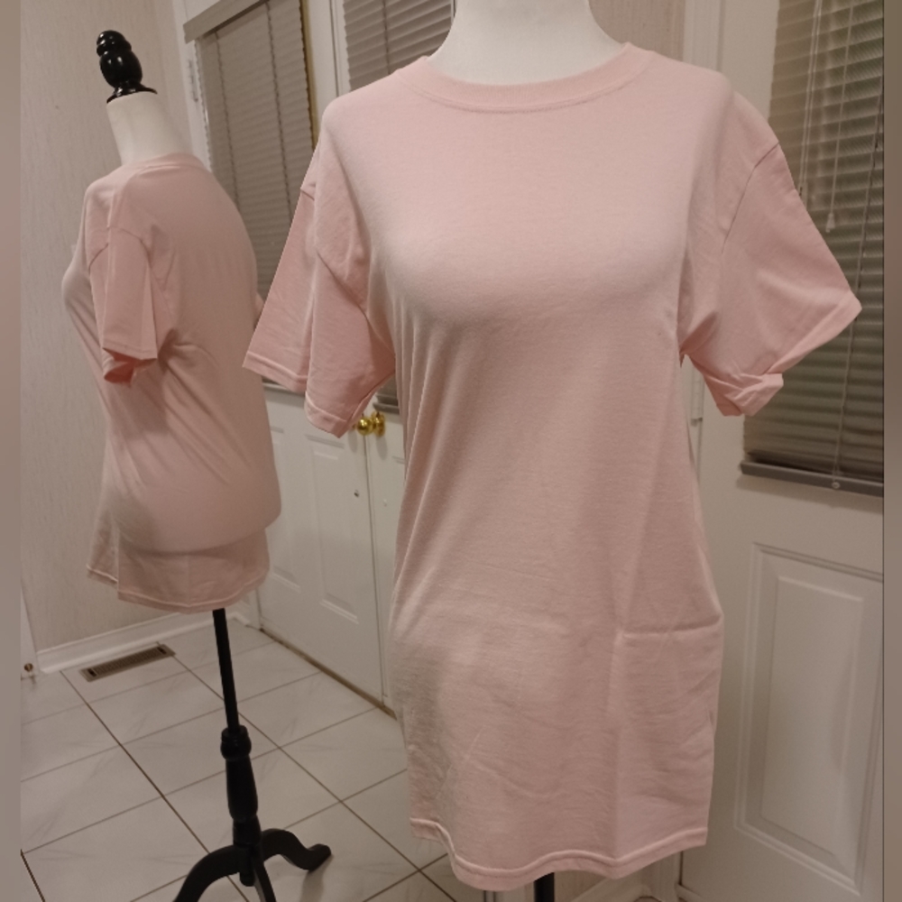 4/$40 New Plain Pink Tee - Size S (Men) or M (Women)